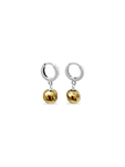 Bronze & Sterling Pebble Huggie Earrings