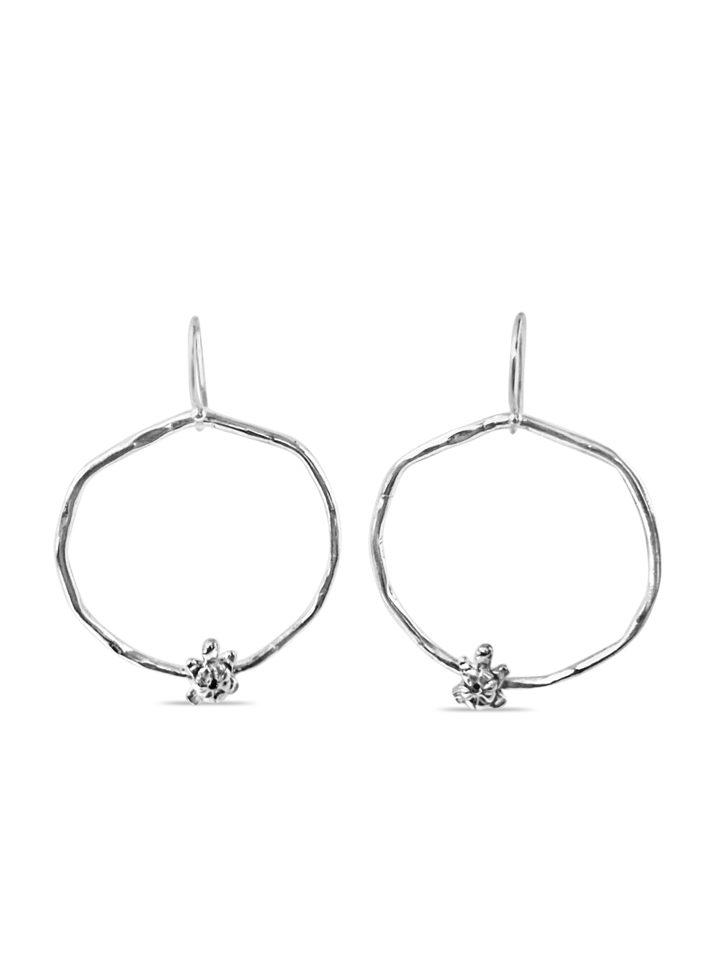 Sterling & Bronze Turtle Hoops