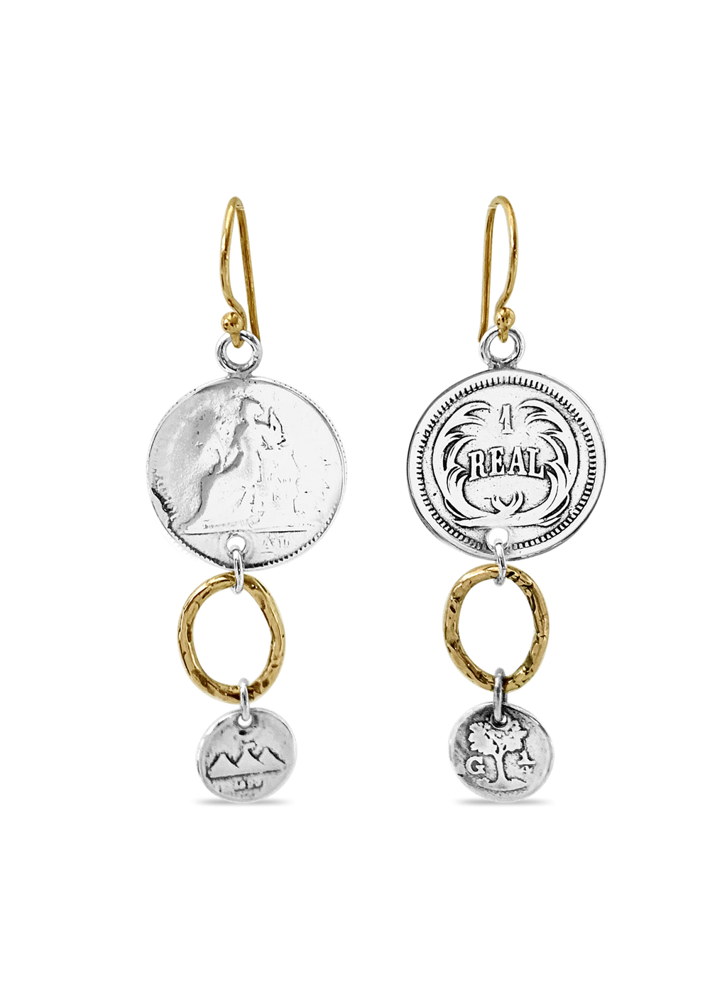 Sterling Coin Chandelier Earrings