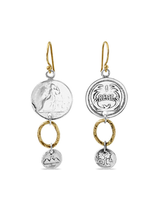 Sterling Coin Chandelier Earrings