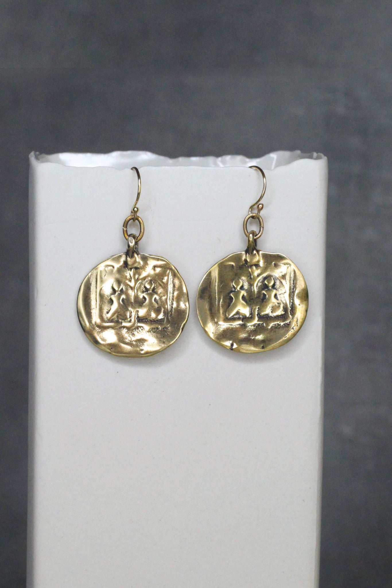 Golden Bronze Goddess Earrings